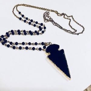 BaubleBar Arrowhead Necklace Gold and Black